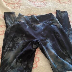 Alphalete Blue Tie-Dye Leggings